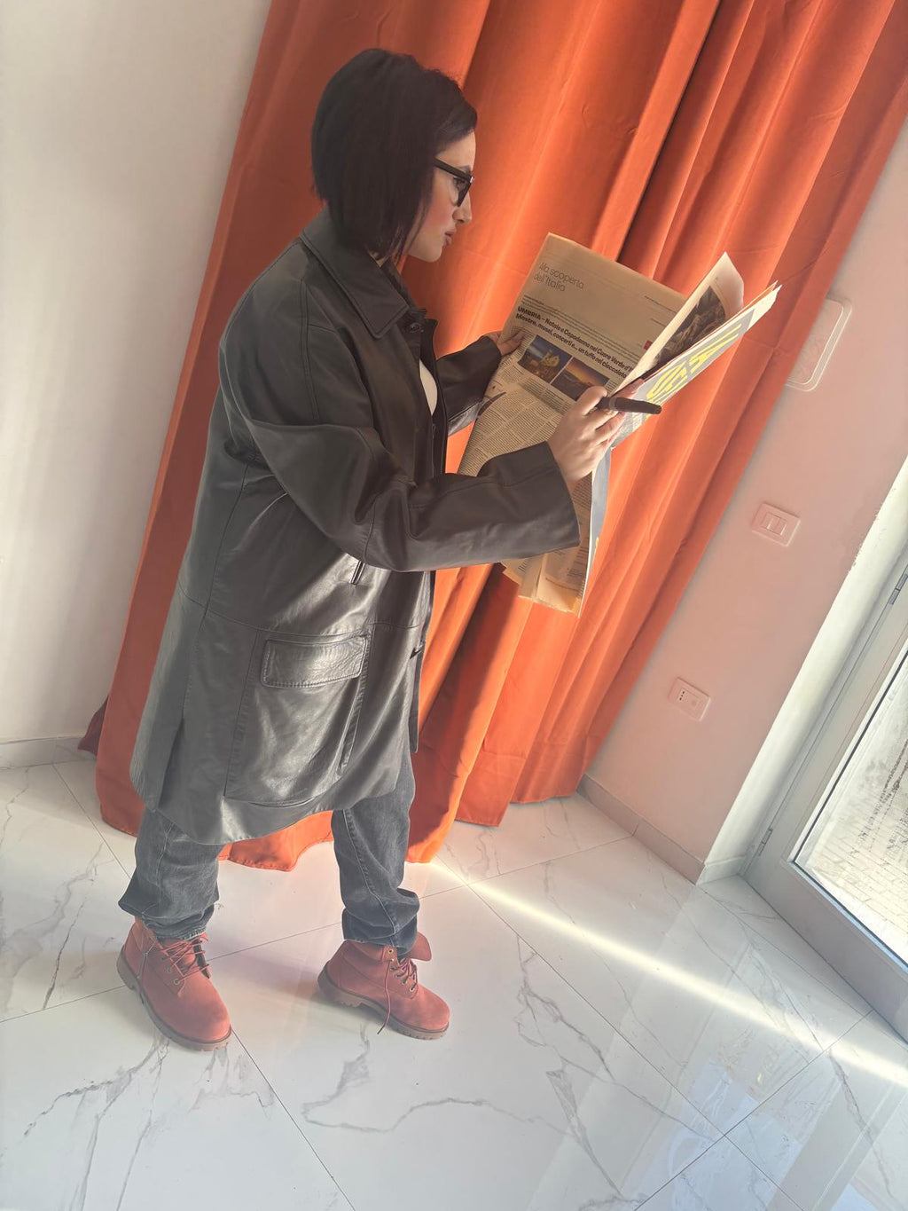 Cappotto in pelle valentino